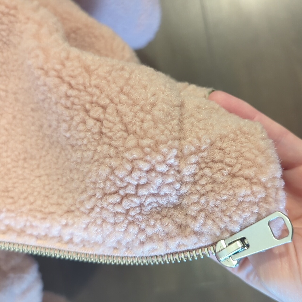 M&S Womens Light Pastel Pink Fleece Thick Zip Jacket - Size S - Picture 4 of 6